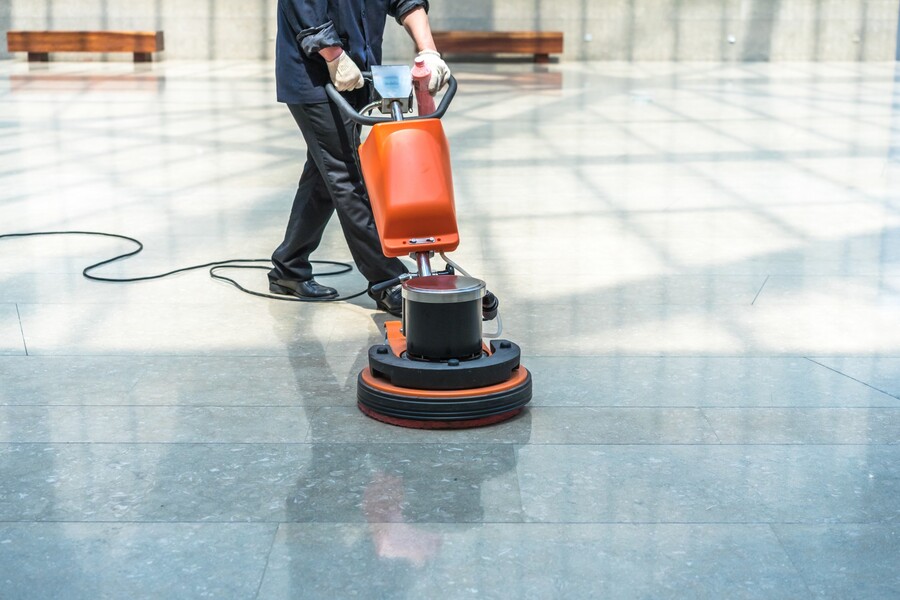Commercial floor stripping by Commercial Janitorial Services, Inc